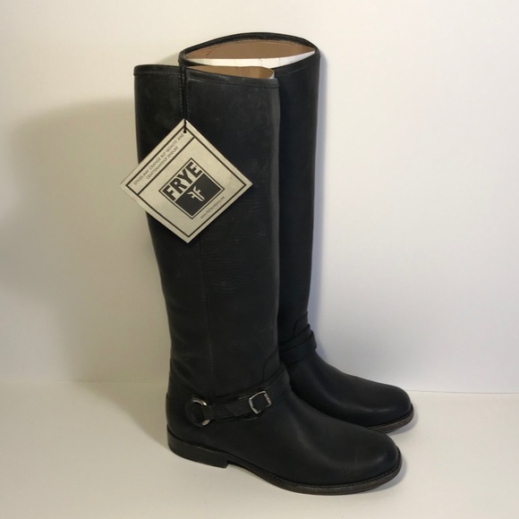 Frye Phillip Ring Black Tall Boots Women 6 M, New - Picture 2 of 7